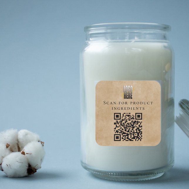 Professional Business QR Code Logo Ingredient List Square Sticker (Creator Uploaded)