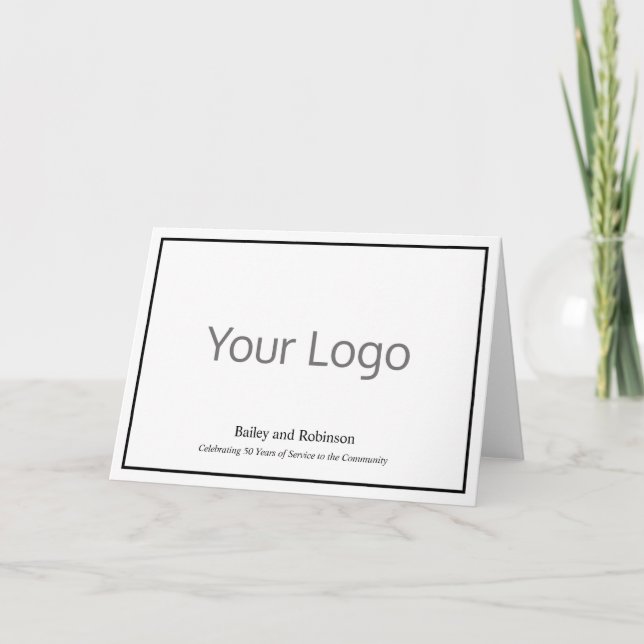 Professional Business Your Logo Folded Note Card (Front)