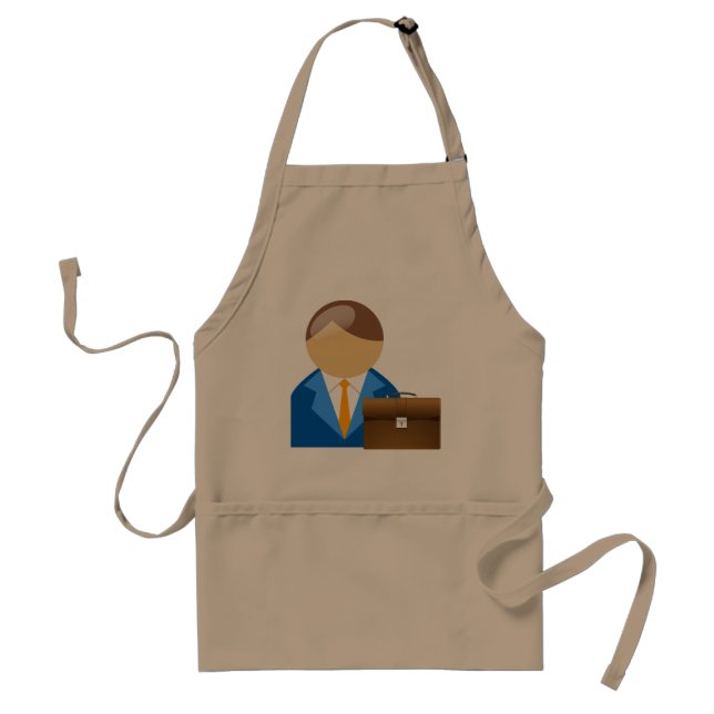 Professional Businessman Icon with Briefcase Adult Apron (Front)