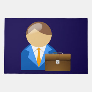 Professional Businessman Icon with Briefcase Doormat