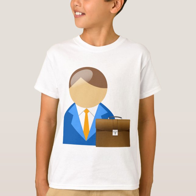 Professional Businessman Icon with Briefcase T-Shirt (Front)