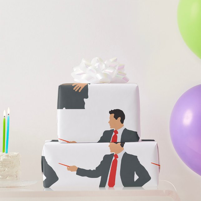 Professional Businessman in Suit with Pointer Wrapping Paper (Creator Uploaded)