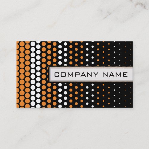 Professional Cadmium Orange and White Polka Dot Business Card