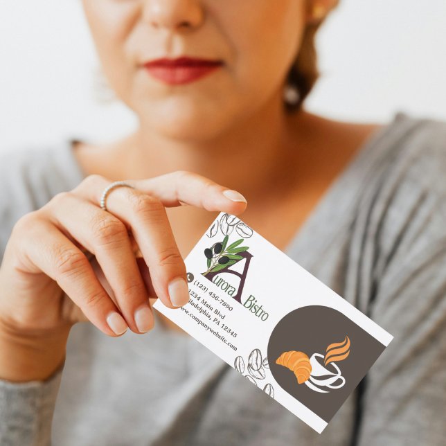 Professional Cafe Coffee Barista Modern Custom Business Card (Creator Uploaded)