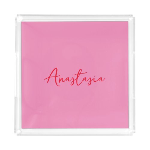 Professional calligraphy name custom pink acrylic tray