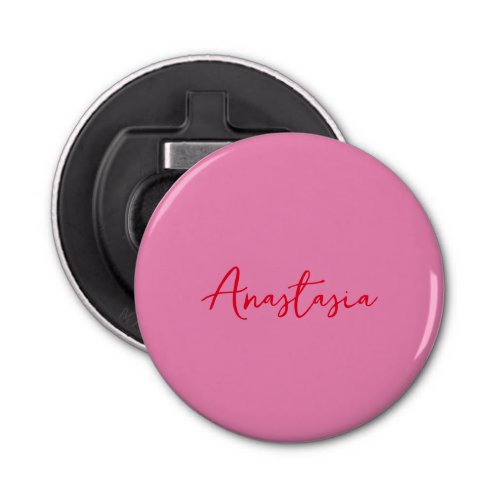 Professional calligraphy name custom pink bottle opener