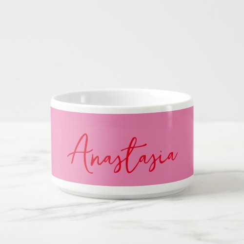 Professional calligraphy name custom pink bowl