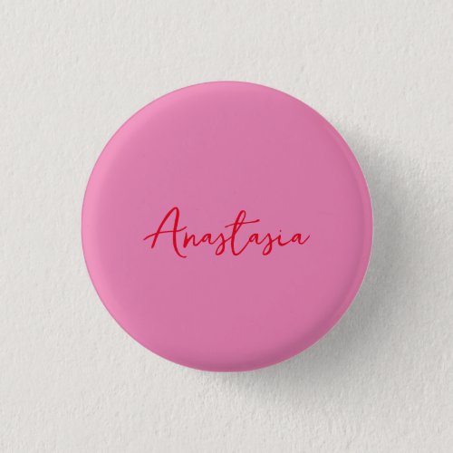 Professional calligraphy name custom pink button