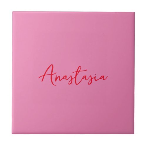 Professional calligraphy name custom pink ceramic tile