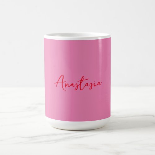 Professional calligraphy name custom pink coffee mug