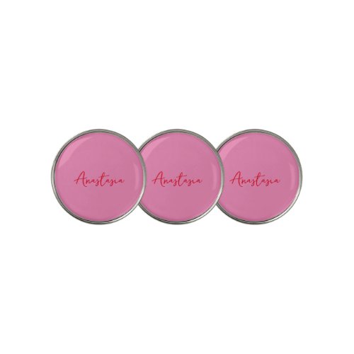 Professional calligraphy name custom pink golf ball marker