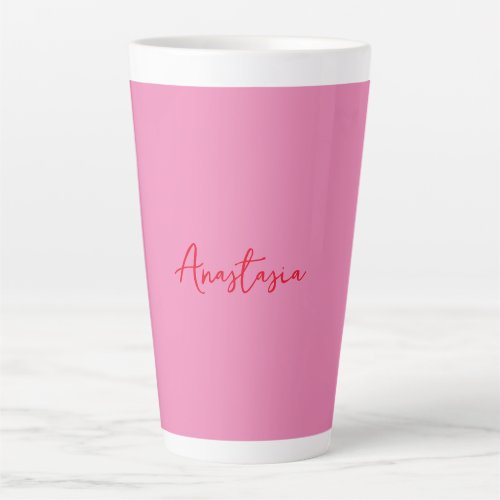 Professional calligraphy name custom pink latte mug
