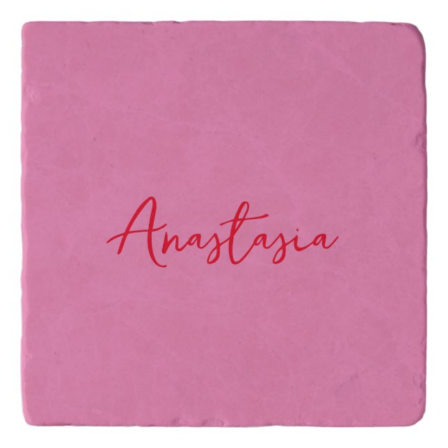 Professional calligraphy name custom pink trivet (Front)