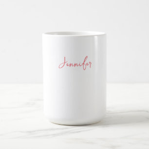 Professional Calligraphy Name Minimalist Plain Coffee Mug