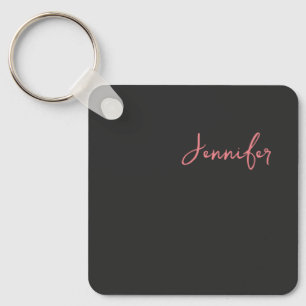 Professional Calligraphy Name Minimalist Plain Keychain