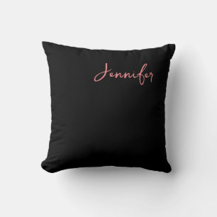 Professional Calligraphy Name Minimalist Plain  Throw Pillow