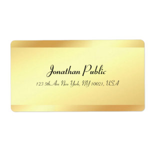 Professional Calligraphy Script Elegant Gold Look Label