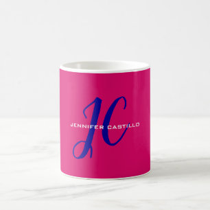 Professional Calligraphy Script Monogram Girly Coffee Mug