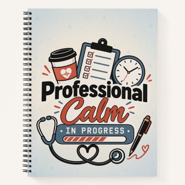 Professional Calm in Progress | Funny Nurse Gift  Notebook (Front)