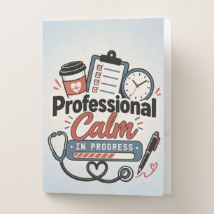 Professional Calm in Progress Funny Nurse Gift Pocket Folder