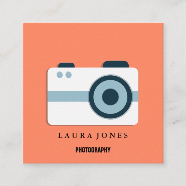 Professional Camera Lens Viewfinder Photography Bu Square Business Card (Front)