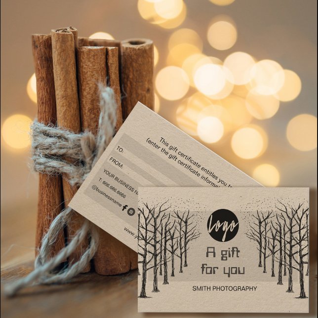 Professional Camera Photographer Gift Certificate (Professional Camera Photographer Gift Certificate #zazzlemade #autumn #fall #foresttrees #autumngift)