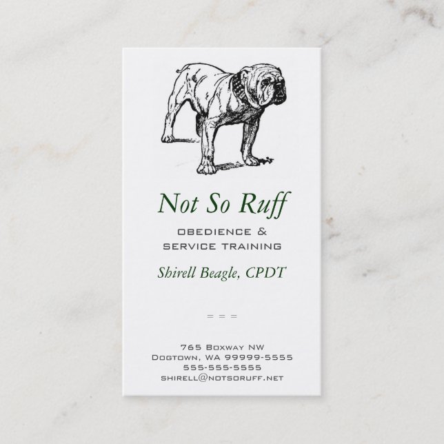 Professional Canine Pet Care Services Business Card (Front)