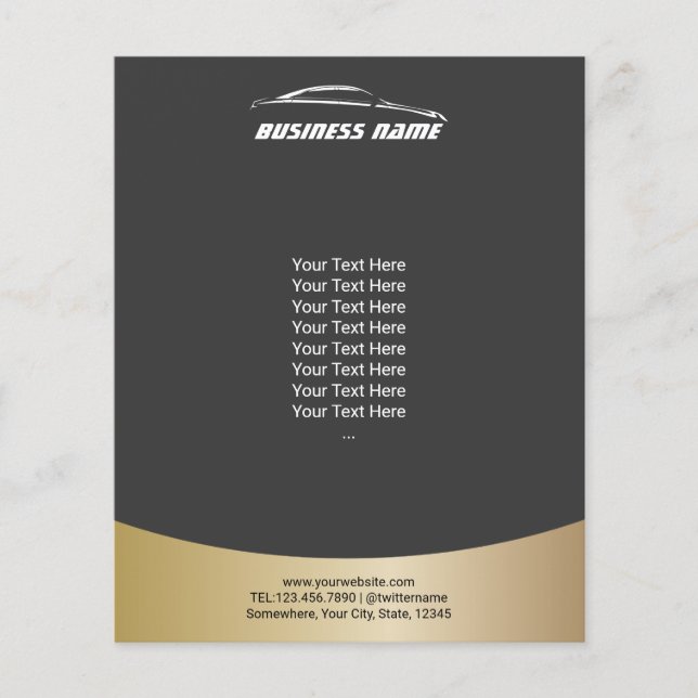 Professional Car Auto Detailing Automotive Flyer (Front)