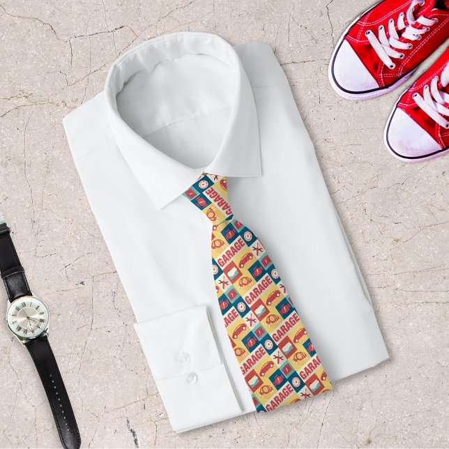 Professional Car Repairman Iconic Small Designed Neck Tie (Creator Uploaded)