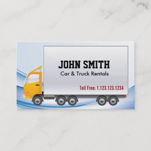 Professional Car  Truck Rentals Business Card