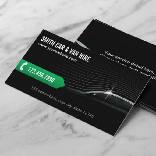 Customizable Professional Car & Van Hire Business Card