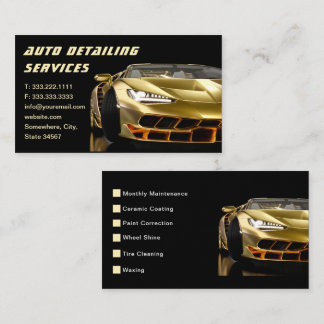 Professional Car Washing and Auto Detailing Business Card