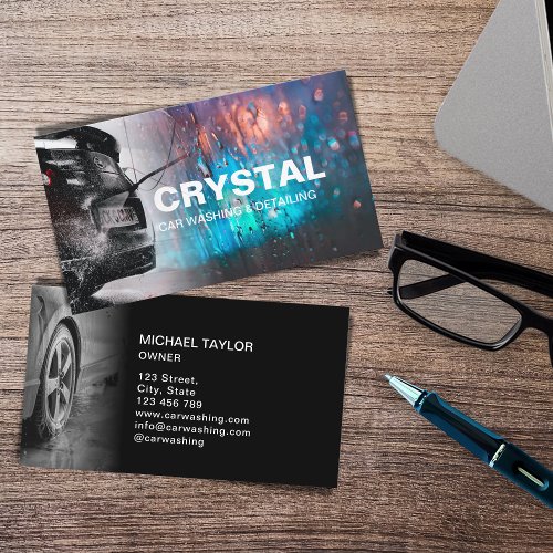Professional Car Washing and Auto Detailing Business Card