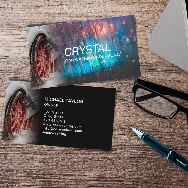 Professional Car Washing and Auto Detailing Business Card (Creator Uploaded)