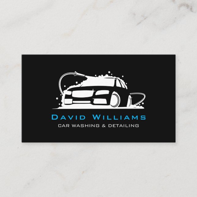 Professional Car Washing and Auto Detailing  Business Card (Front)
