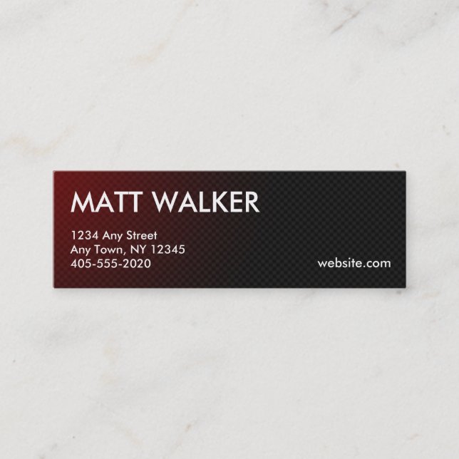 Professional Carbon Fiber red business cards (Front)