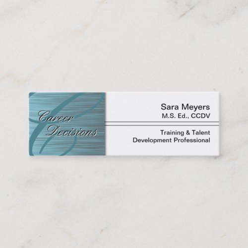 Professional Career Business Card - Monogram Blue