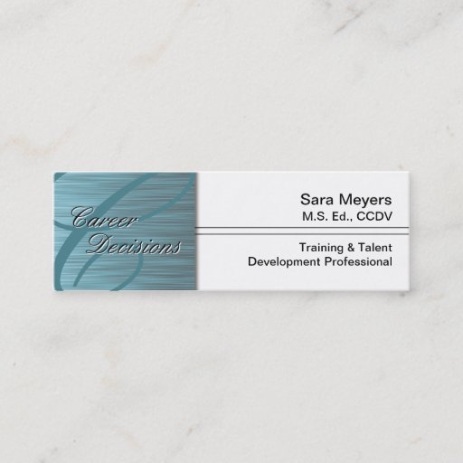 Customizable Professional Career Business Card - Monogram Blue