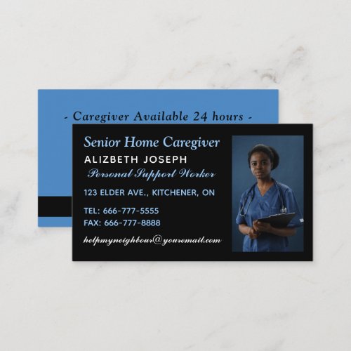 Professional Caregiver Helpful Assistant photo Business Card
