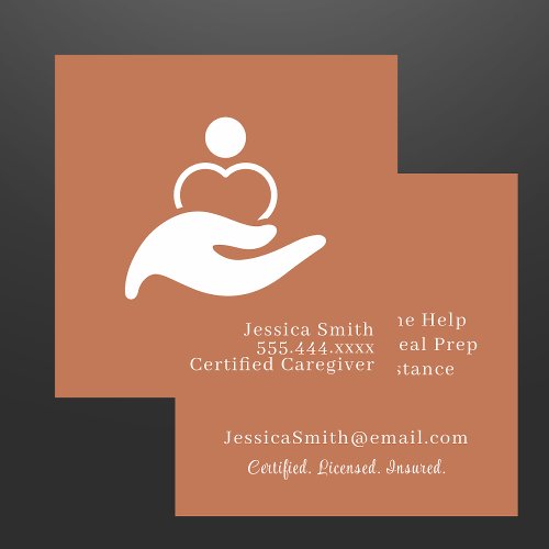 Professional Caregiver Home Help Aide Square Business Card
