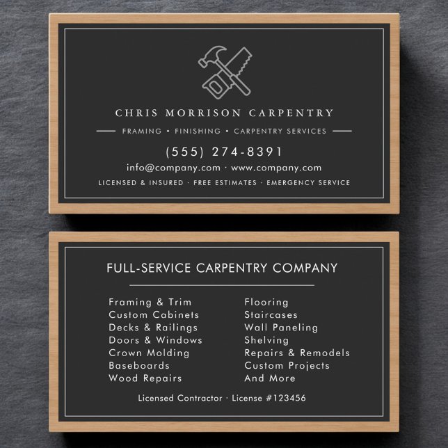 Professional Carpenter Business Card (Creator Uploaded)