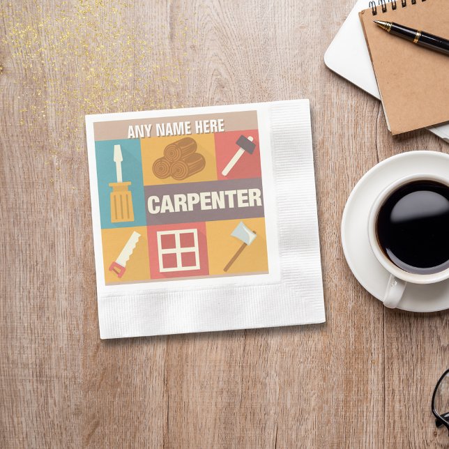 Professional Carpenter Iconic Designed Paper Napkins (Creator Uploaded)