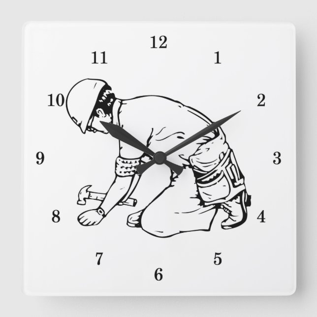 Professional Carpenter Square Wall Clock (Front)