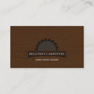 Professional Carpenter Wood Grain Business Card