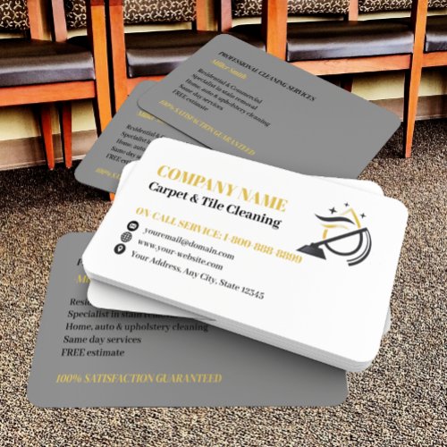 Professional Carpet  Tile Cleaning Logo Business Card