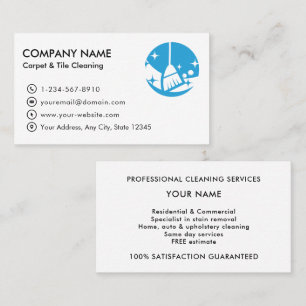 Professional Carpet & Tile Cleaning Logo  Business Card