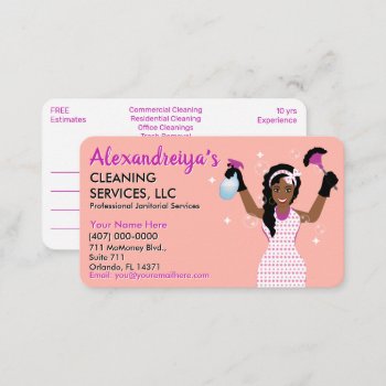 Professional Cartoon Cleaning/janitorial   Business Card by WhizCreations at Zazzle
