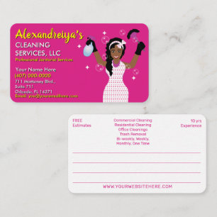 Professional Cartoon Cleaning/Janitorial Business Card