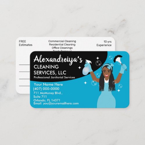 Professional Cartoon CleaningJanitorial HouseKeep Business Card