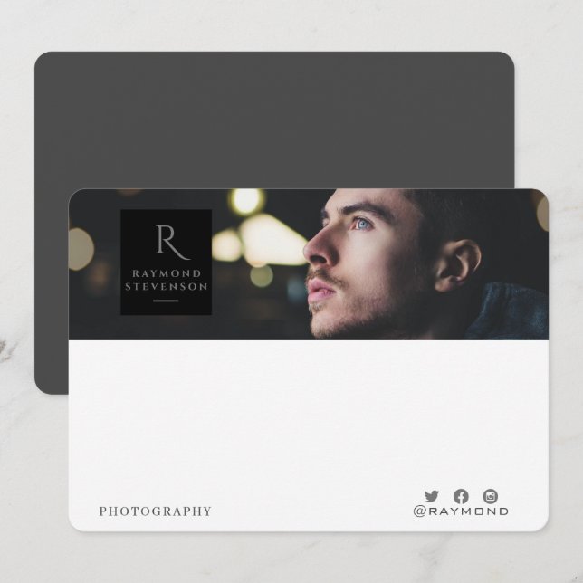 Professional Casual Modern Photography Note Card (Front/Back)